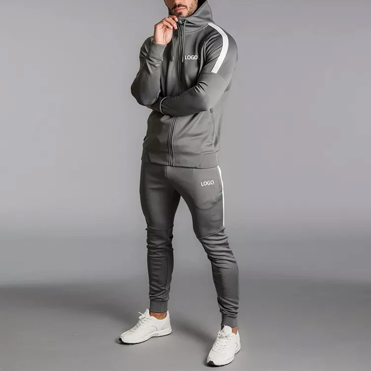Custom logo sport design your own high quality polyester fleece plain winter blank  men sport wear custom tracksuit for men