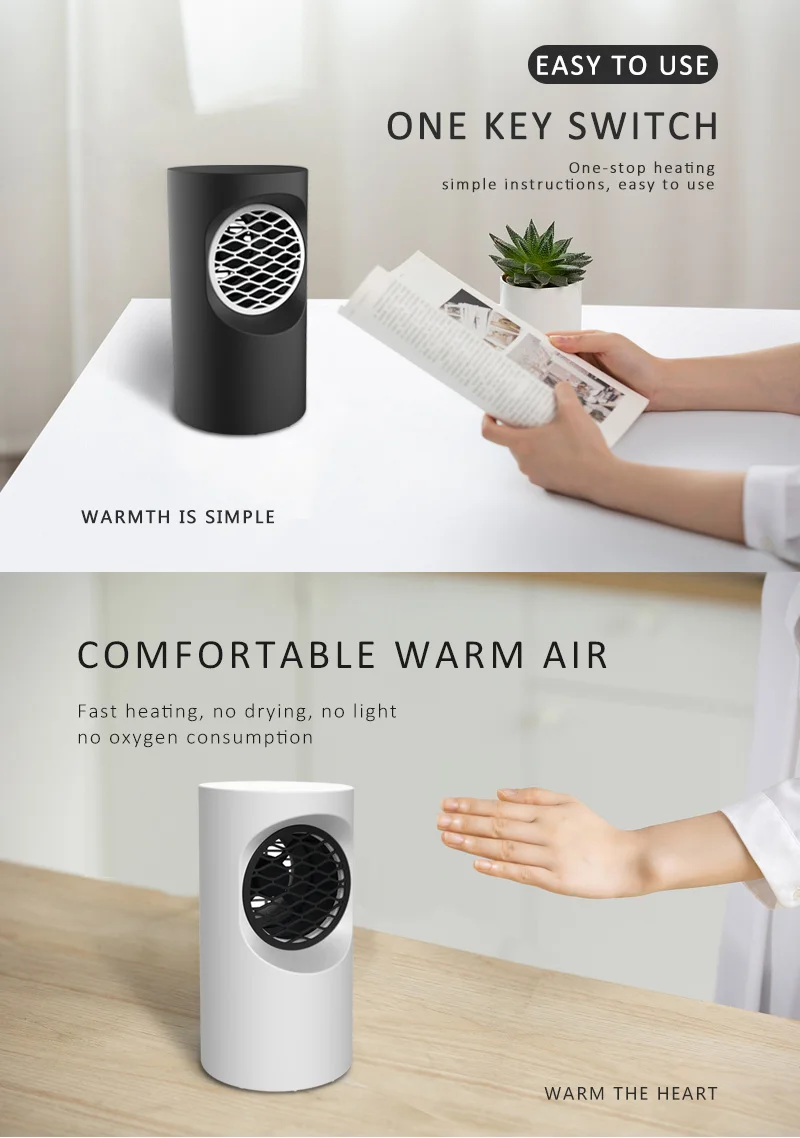  2S Quickly Heat up Electric Heaters Heating Wire Hot Air Room Heater for Office Home Portable Outdoor