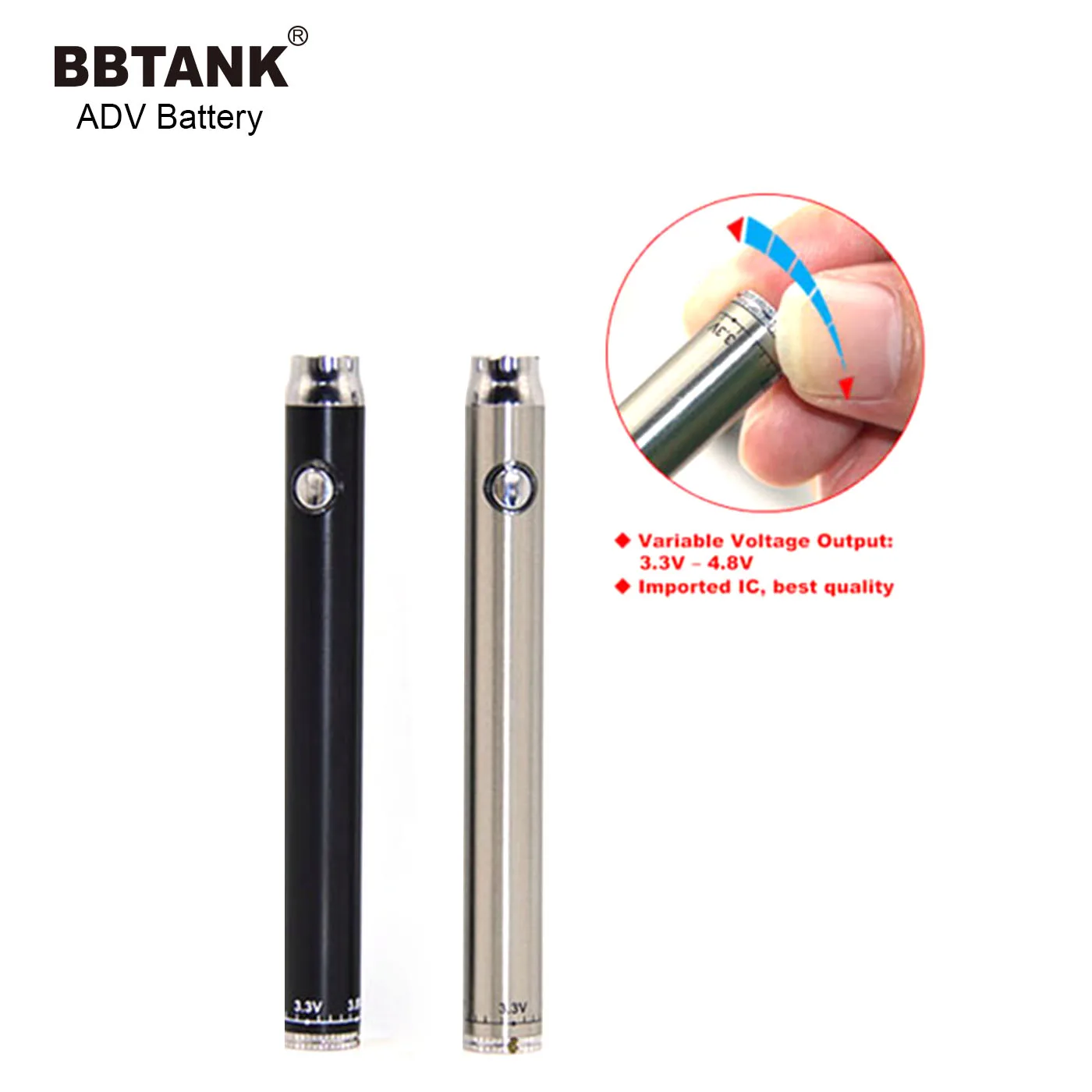 
New Products 510 Thread Slim Cbd Oil Preheating Vape Pen Battery 