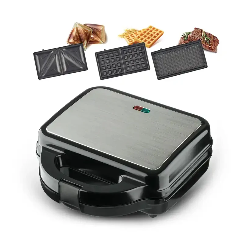 4 Slices sandwich bread waffle maker non-stick pan toster grill sandwich maker 7 3 in 1 sandwich cake maker