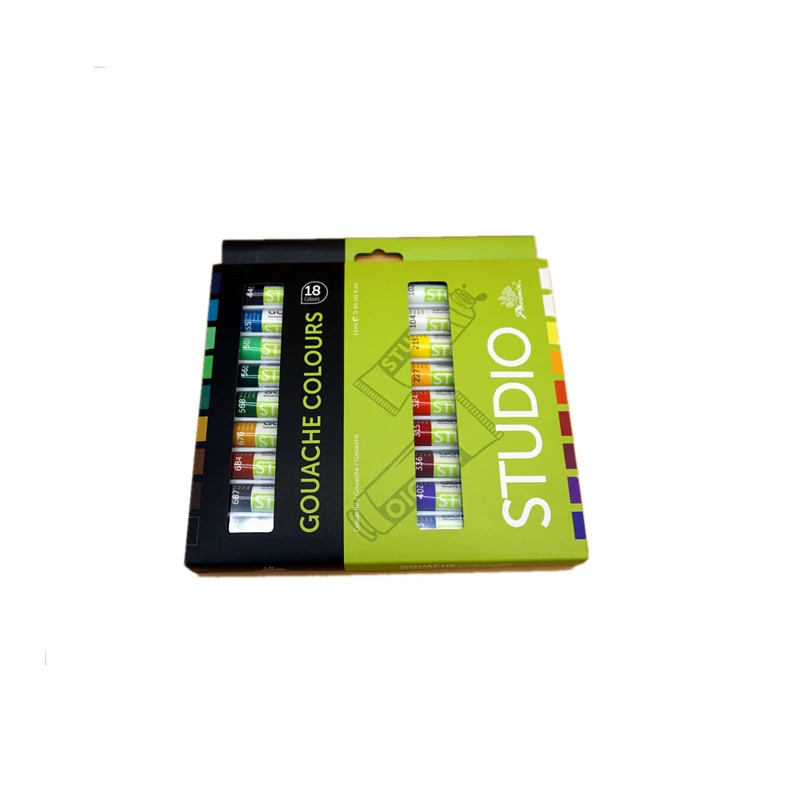 Shuyang Plastic empty paint pot articulo de dibujo profesional 18 colors 12ml gouache paints