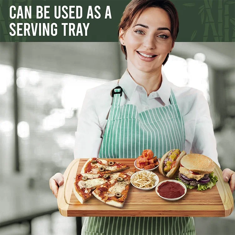 High Quality Wooden Cutting Board Kitchen Bamboo Chopping Board Multifunctional  Wood Butcher Block With Juice Groove