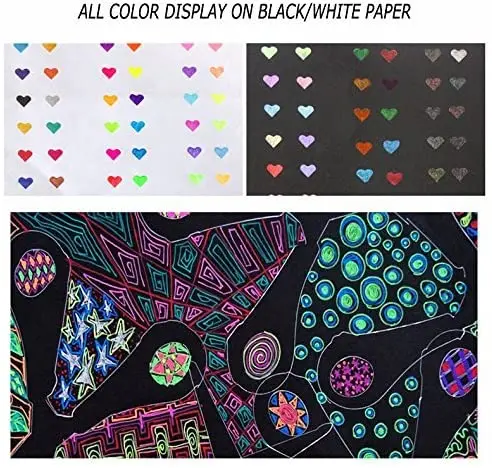 Superior Quality Gel Pens Glitter Vibrant Neon Colors Non-Toxic For Adult Coloring Book Drawing Art Pen