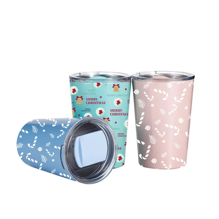 Customized Design Stainless Steel Powder Coated Wine Glasses Vacuum Beer Tumbler Blank Sublimation Tumbler