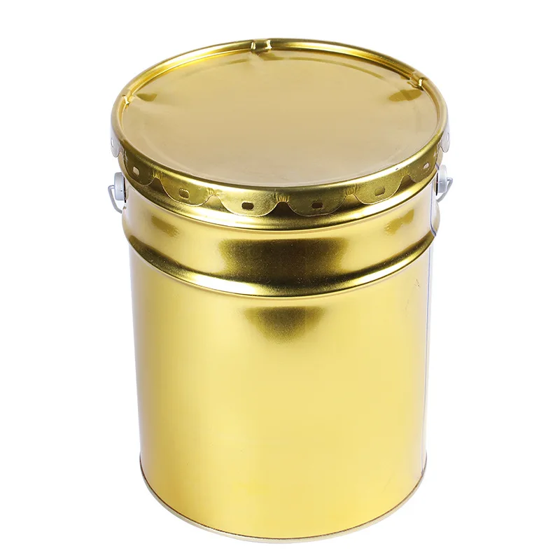 Factory gold 15L 18L 20L metal buckets paint bucket with lid Jerry can metal tin can for paint coating other chemicals