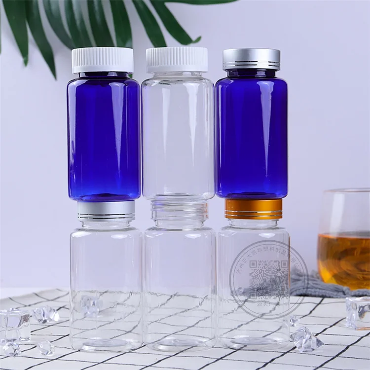Custom Cheap 60ml 80ml 100ml 120ml Pet plastic Vitamins Capsule Medicine Bottle