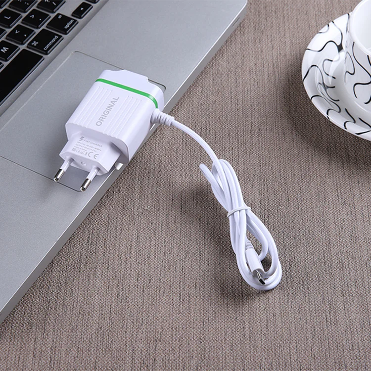 Заводская цена, 2 USB портативное зарядное устройство для мобильного телефона с V8 микро usb кабелем, светодиодная подсветка