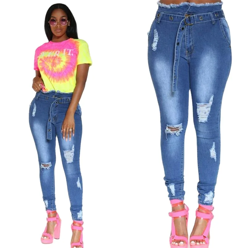 Новые летние женские джинсы с низкой посадкой, Узкие рваные джинсы с эффектом потертости, сексуальные джинсы, брюки до щиколотки