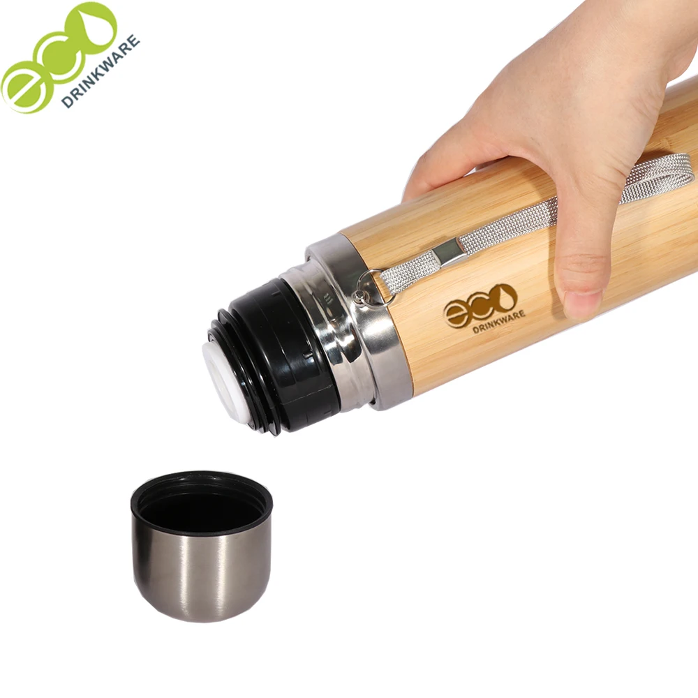 GB8085 450ML 2021 stocked  BPA free personalized bamboo laser logo thermo wood coffee cup with cap