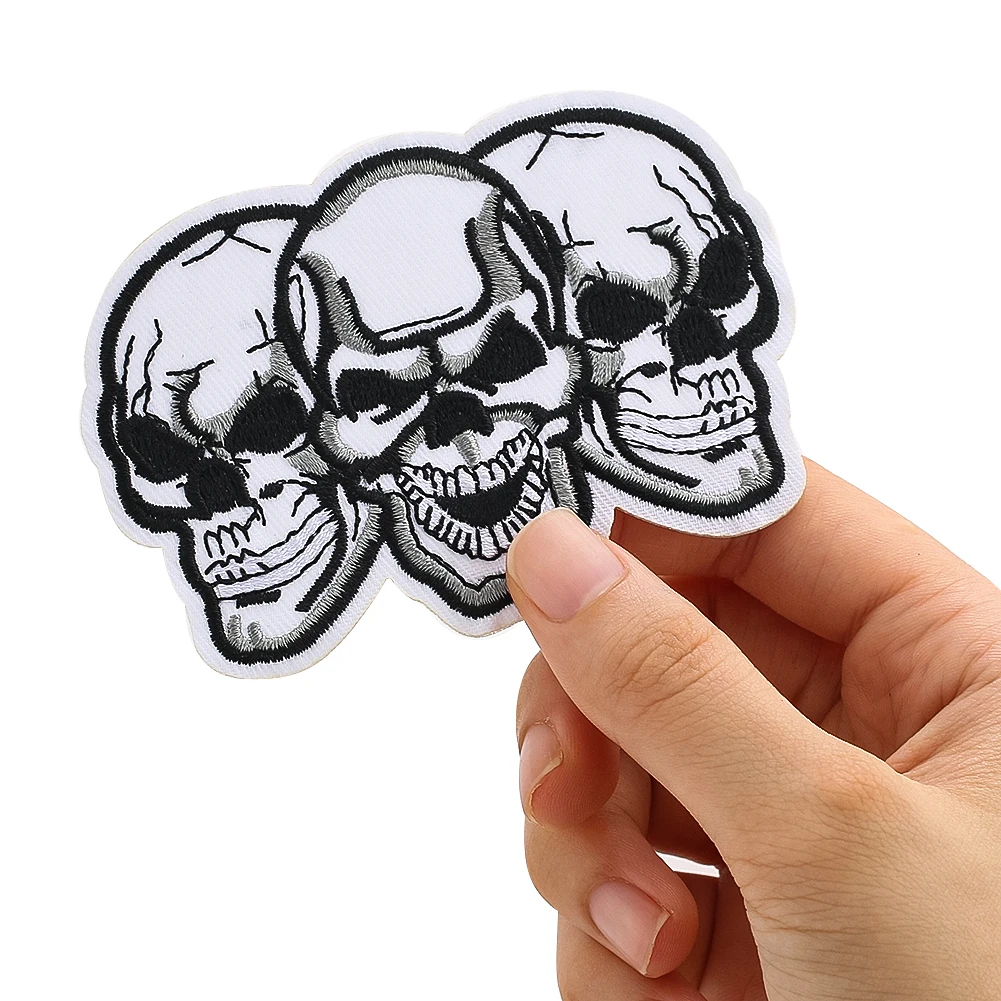 Personality rock punk style skull embroidery cloth attached clothing accessories DIY clothing pants all match decoration