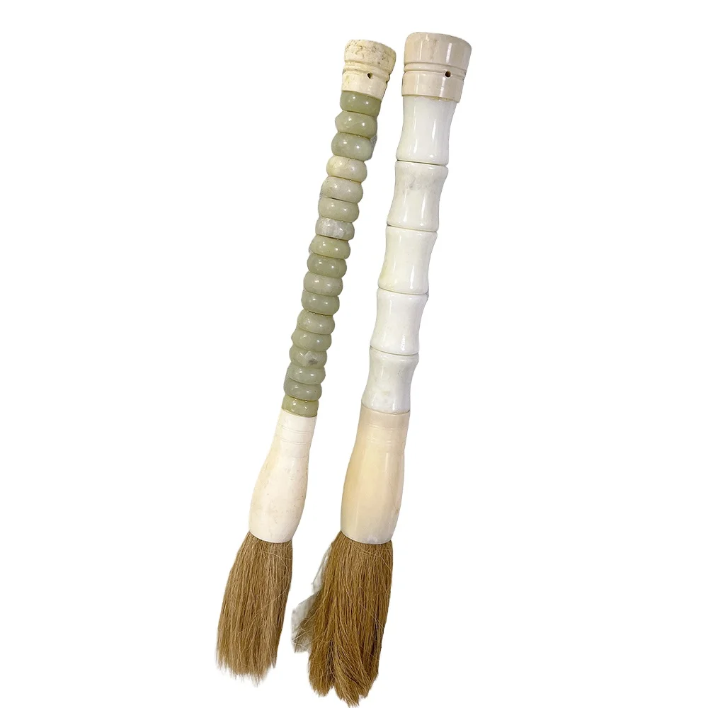 vintage home deco antique carved jade chinese calligraphy brush