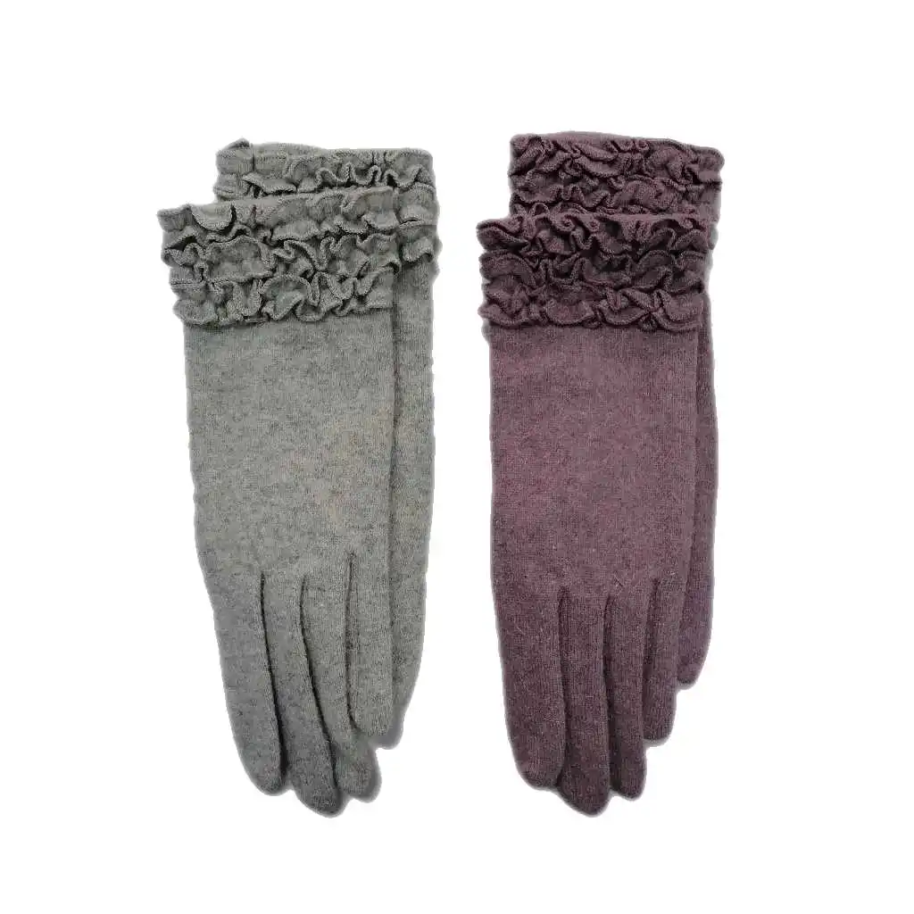 Winter Dressing women custom fashionable outdoor keep warm fleece knitted gloves