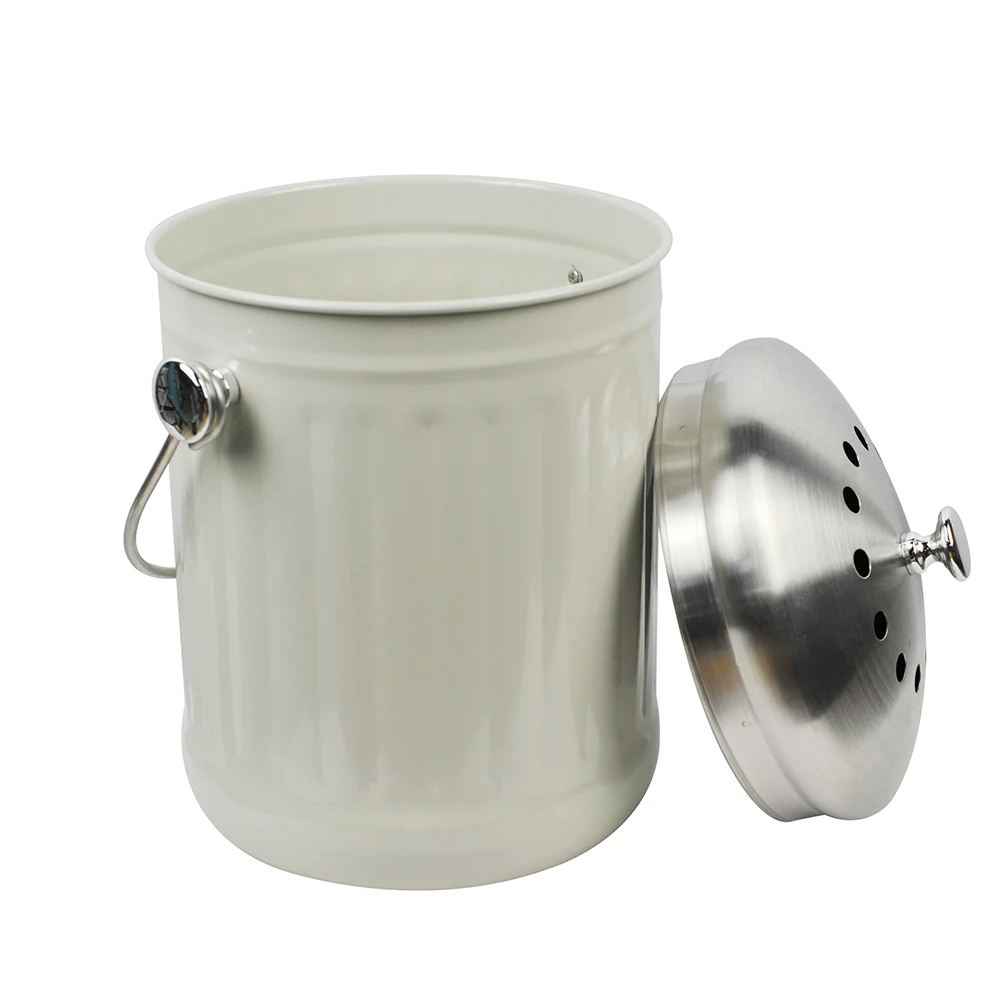 Металлический Контейнер для пищевого лома 1 галлон двойные угольные фильтры кухонный компостный контейнер столешницы