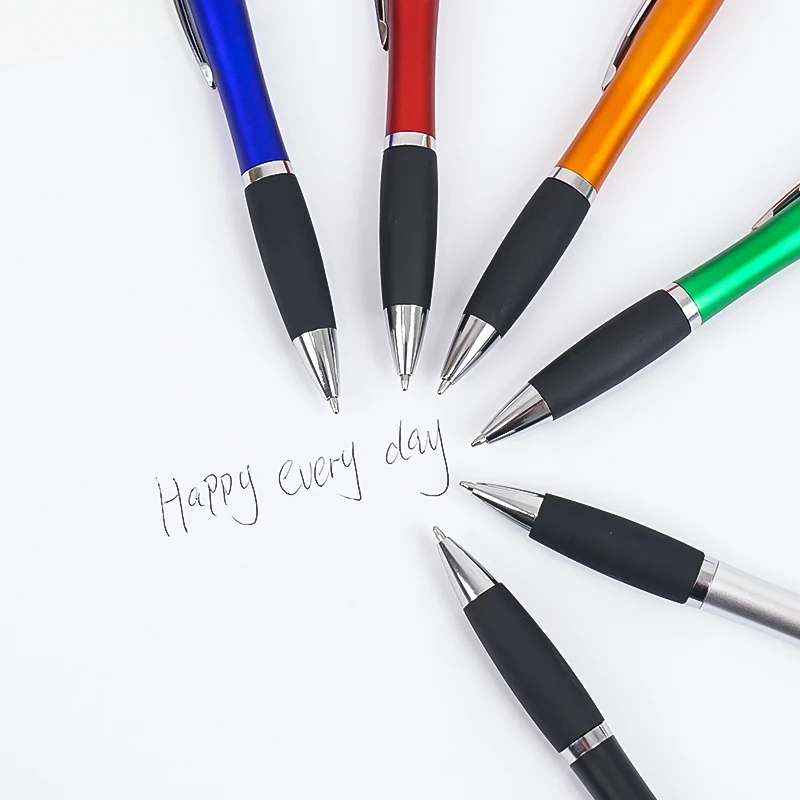 Wholesale Custom Advertisement LOGO LED Laser Light-Up Ballpoint Pen Personalized Rubber Grip Pen for Gift