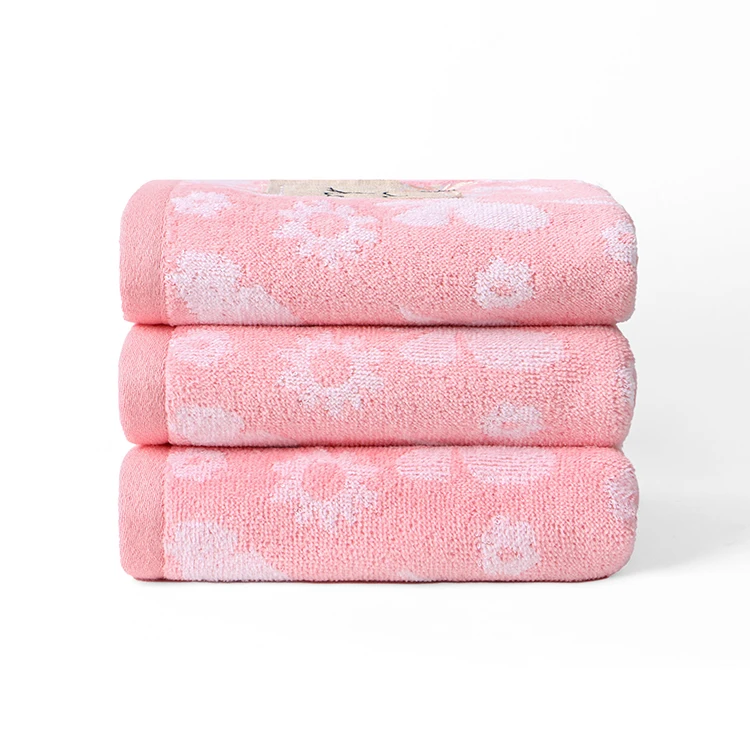 Bath towel set comfortable 100%cotton terry with free fancy embroidery and customized bag