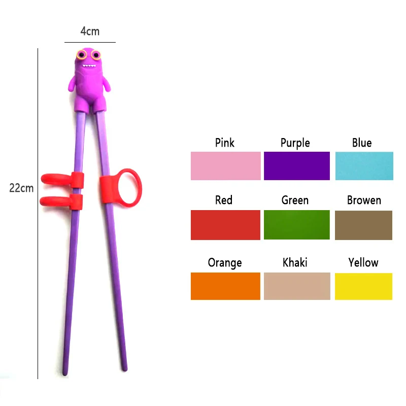 BPA Free Promotional various durable using cartoon head children plastic chopsticks