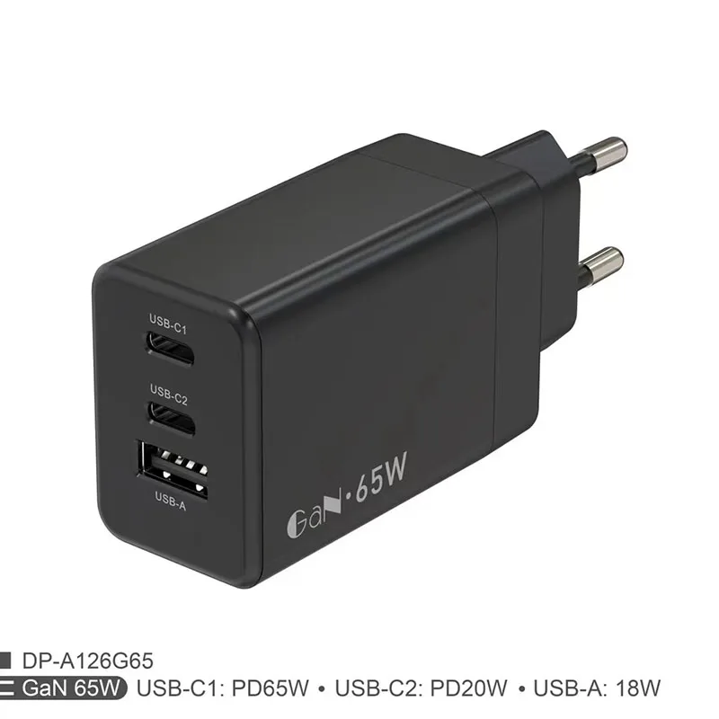 2023 Wholesale Super Fasrt  Charging 65w Gan Usb Type C Wall Charger Direct Plug For Iphone Macbook Laptop