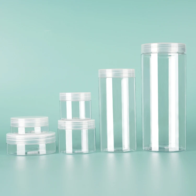 Wholesale Custom Large Capacity Food Storage Jars Health Food Grade Material Transparent Plastic PET Container With Lid