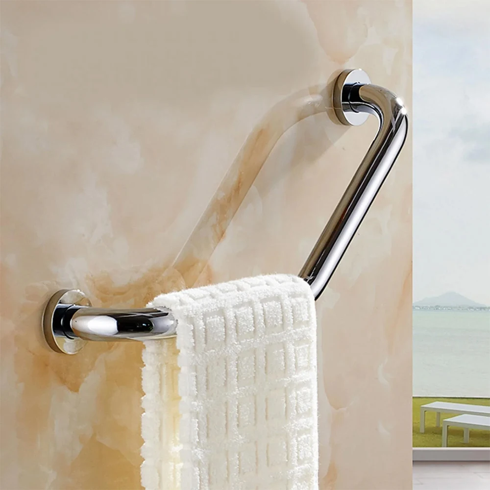 Hospital Bathroom Handrail Matte Black Safety customized Grab Bar 135 Degree Non-slip Handrail Grab Bars