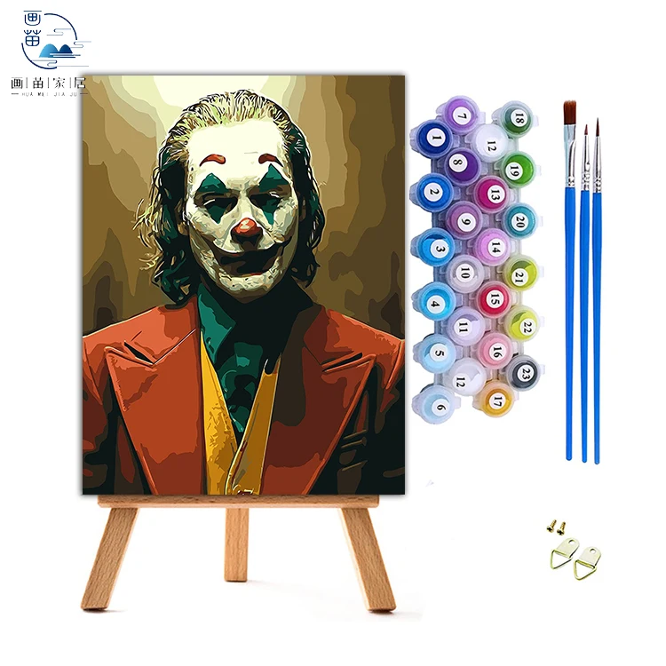 40x50cm Adults DIY Acrylic Children Beginners with Brushes and Acrylic  the joker self  oil painting by numbers