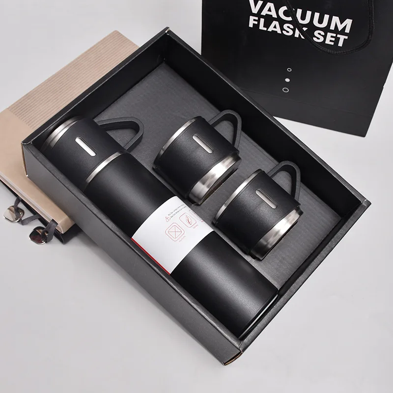 Customized Corporate Business Vacuum Insulated Stainless Steel Vacuum Flask Thermos Mug Gift Set Water Bottle