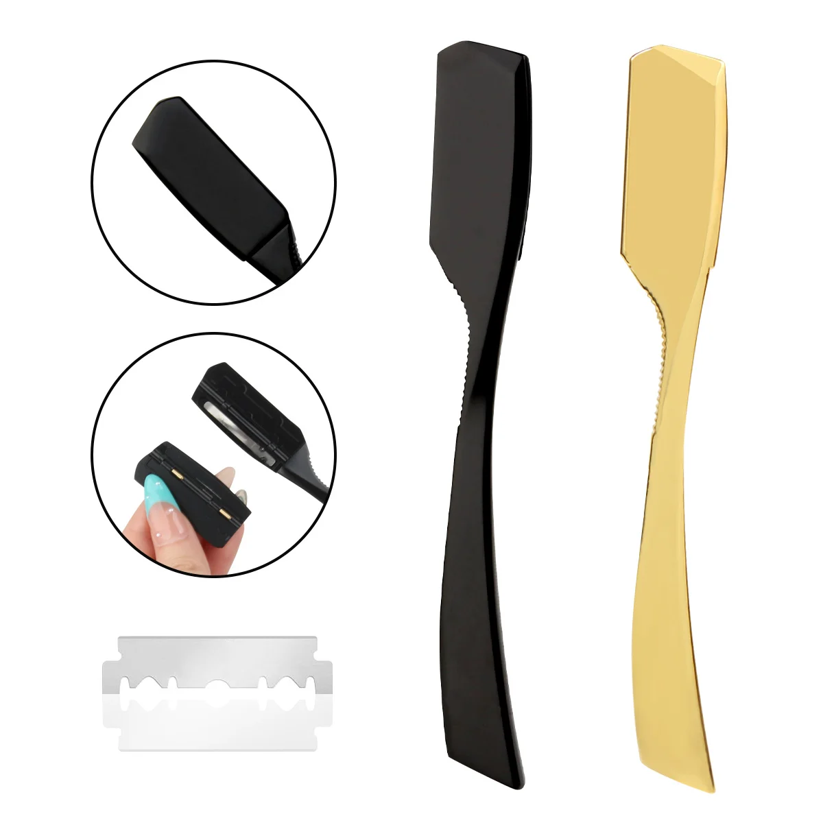 Cheap hair scraping accessories men manual shaver straight handle oil head hairdressing shaving tools eyebrow trimming razor