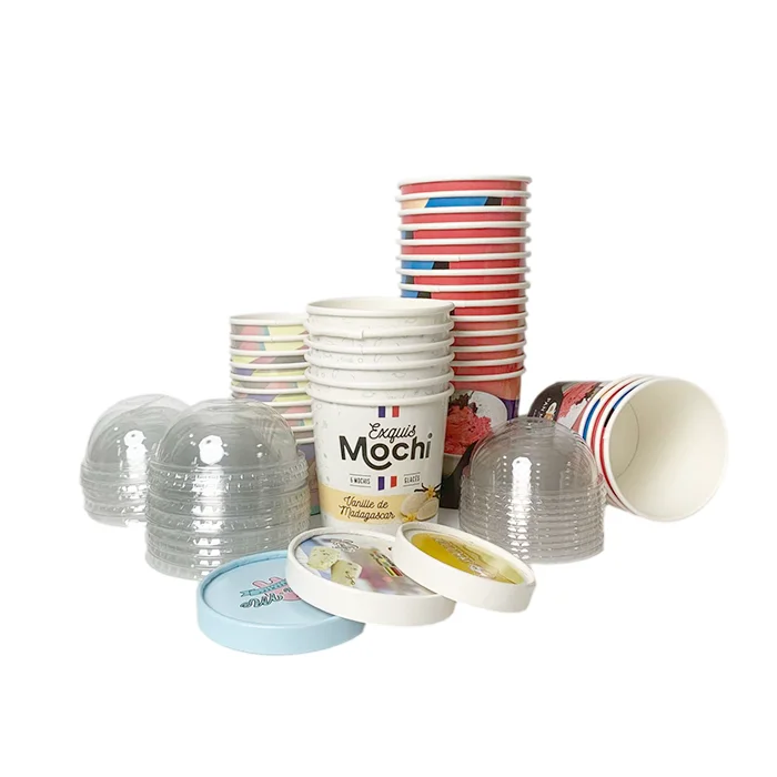 Custom Logo Printed Ice Cream Paper Cone Cup Disposable Rolled Ice Cream Paper Sleeve For Food And Craft Use