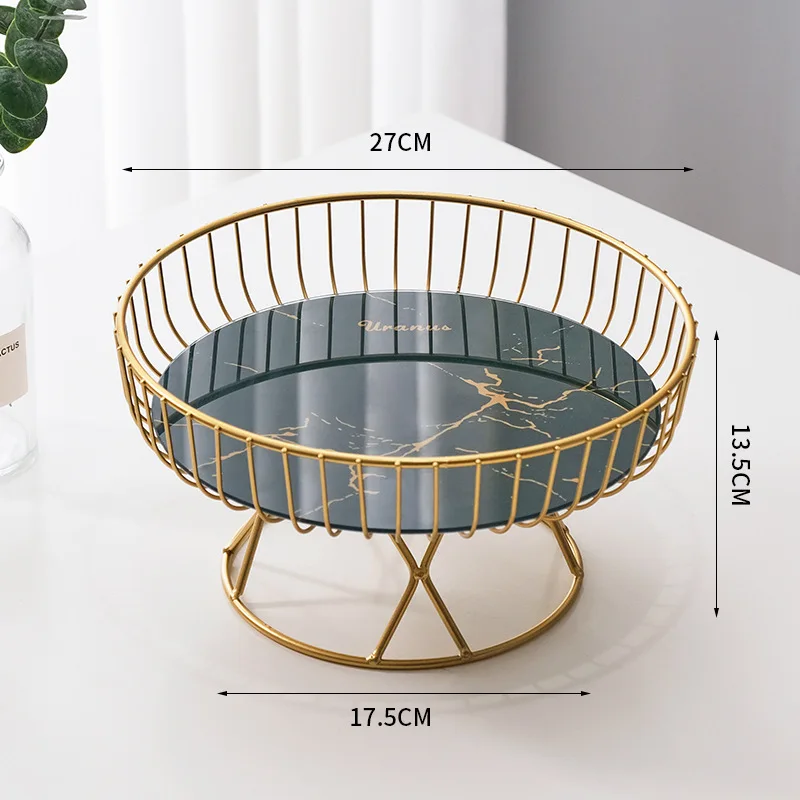 Kitchen cake fruit plate living room tea table household candy plate snack melon and fruit inventory heart plate glass ornaments