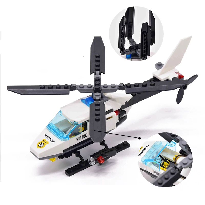 New City Police Patrol Car Model Figure Blocks Educational Construction Building Bricks Toys For Children Christmas Gift