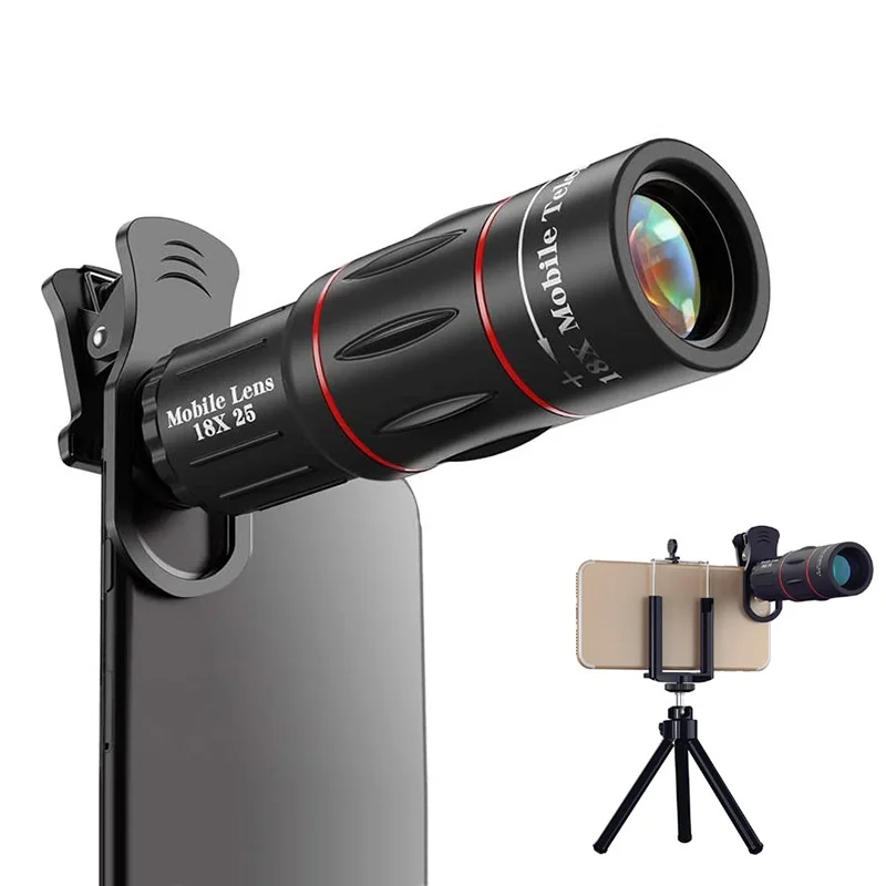 Outdoor photography high-definition telephoto lens 18X external telephoto lens mobile phone monocular telescope