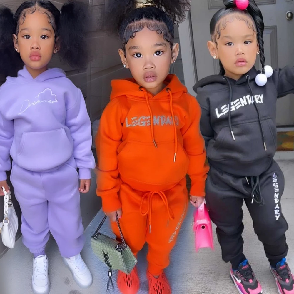 Готов к отправке, Заводские продажи, детский осенний повседневный костюм с индивидуальным логотипом, хлопковые комплекты, Детские комплекты из двух предметов, детская одежда