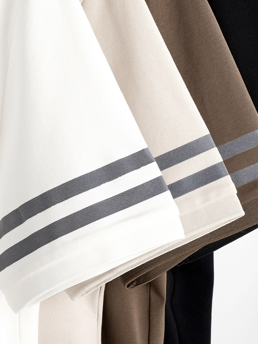 MT2382 High Quality 4XL 210G Cotton+Polyester Stripe Print Golf Polo Shirt Dry Fit Lacosted Polo T Shirts Hommes