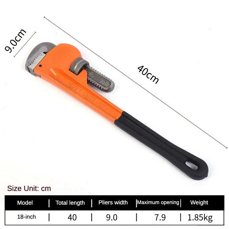 Hot Sale Wholesale Adjustable Straight Plumbing Wrench Tool Steel Water Spanner American Type Pipe Wrench