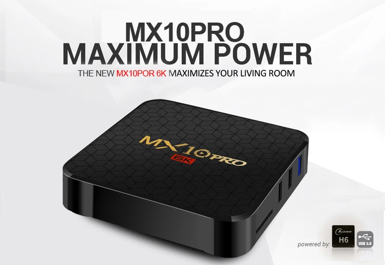 New MX 10 PRO Android Box Allwinner H6 Quad core RAM 4GB ROM 32GB Smart Set Top Box Android 9.0 tv box