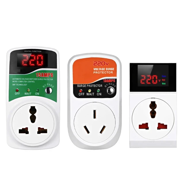 British Plug Voltage Surge Protector 13A 2860W 120V Voltage Protector 300V Adjustable Air Conditioning Parts