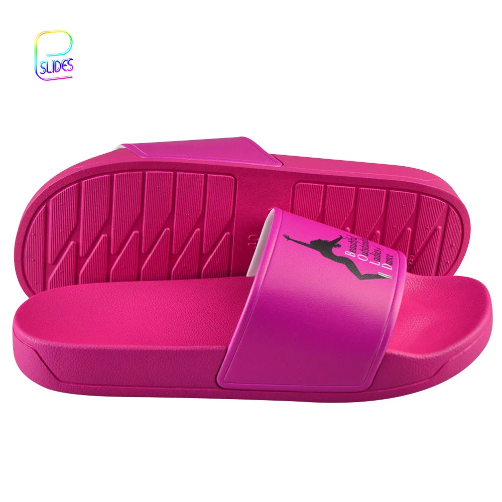 Popular Style Sports Gym Custom Color PVC Sandals Girl Flat Printing Logo Slides Shower Flip Flops Children