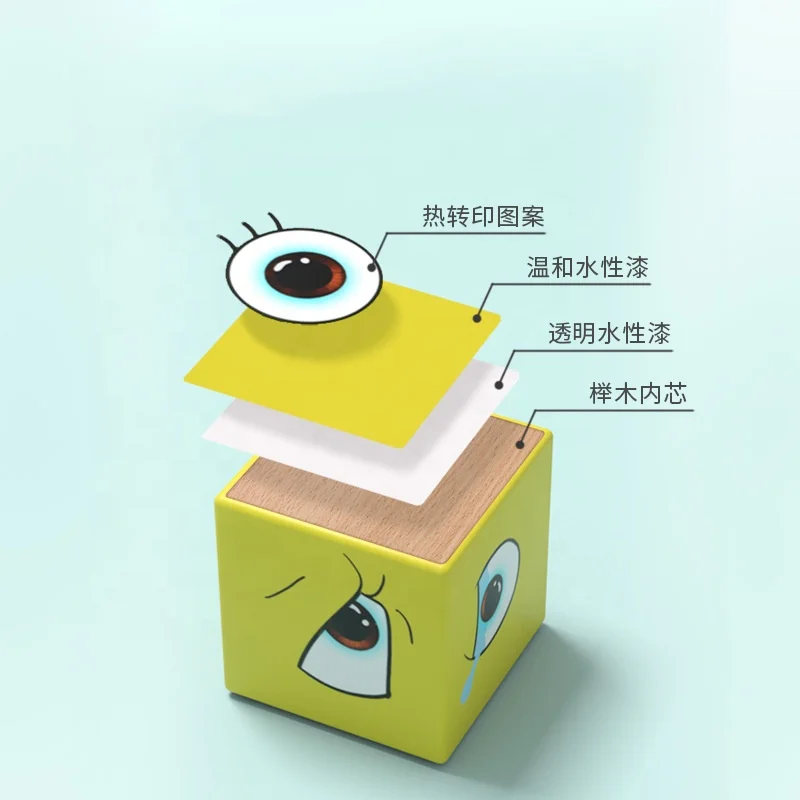 Hot Selling Kids Wooden Cube Toys Two-player Battle Game Face Change Magic Cube