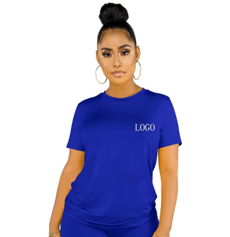 2022  Custom Logo  Over Size  Women Clothing Solid 2 Piece Set Women Shorts Set Outfit Women 2-pieces Set