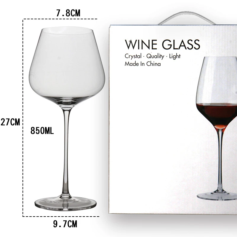 Wholesale Handmade High Quality Red Wine Glass With Gold Sliver Rim