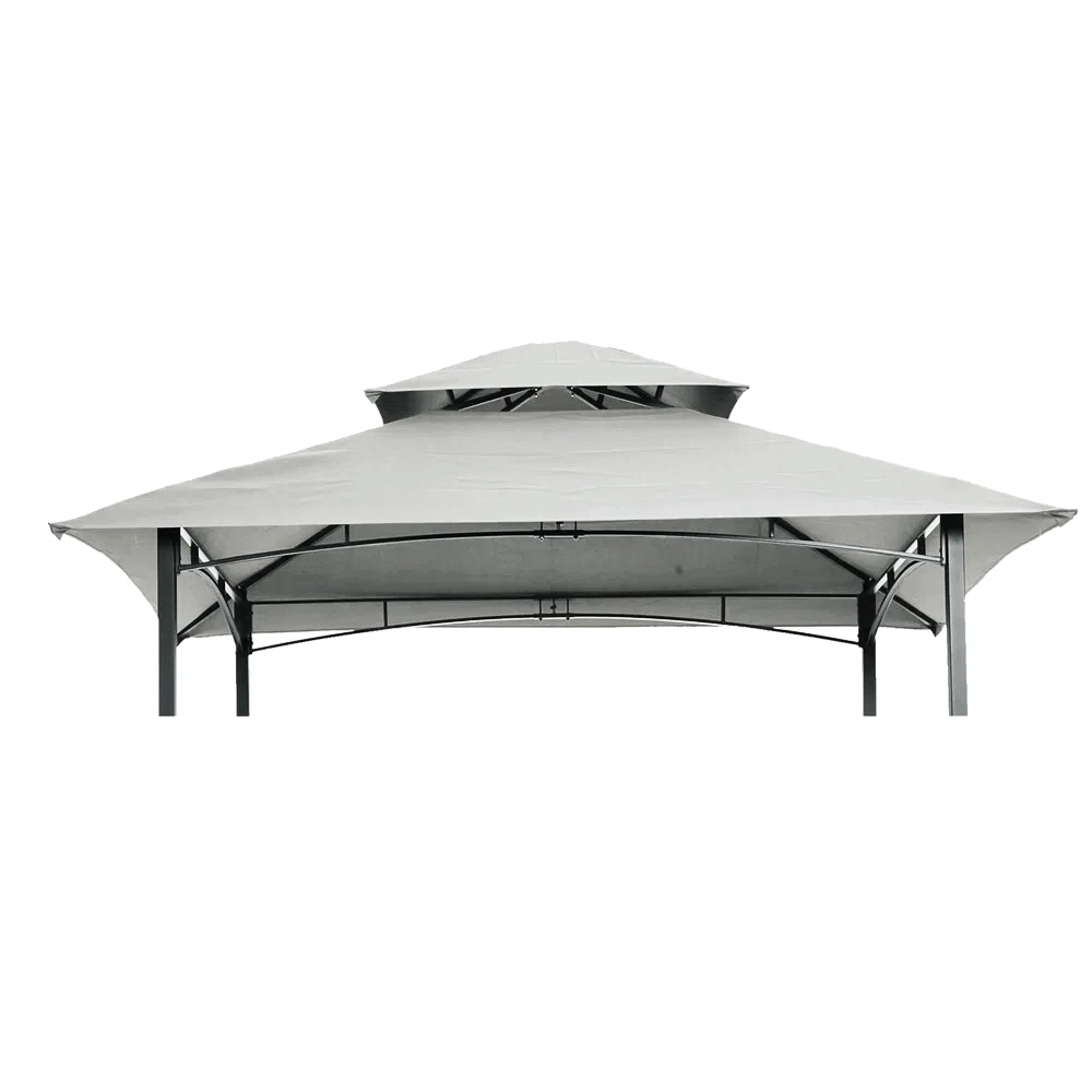 Double Tiered Soft Tent Top Sun Shade Polyester Sail Material Easy Assembly Outdoor BBQ Small Grill Gazebo