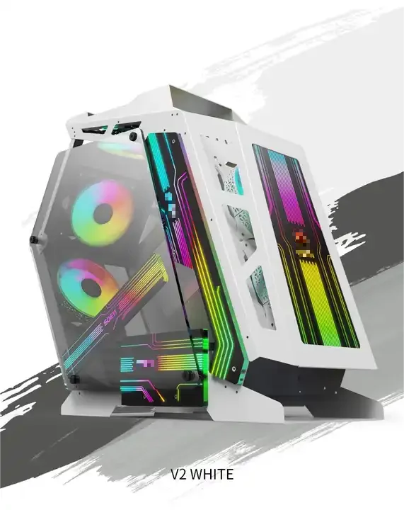 torres y cajas de la computadora Desktop Gabinete Gamer Gaming PC Cabinet White Micro ATX Computer Case