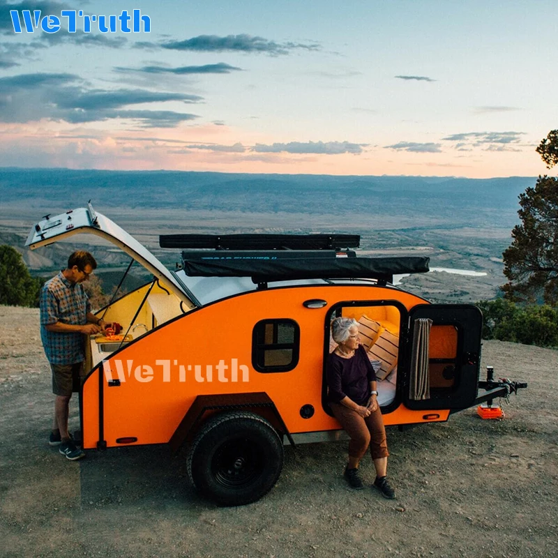 Cheap Family Mini Off Road Travel Trailer Micro Camping Caravan Mini Camper Trailer Small Teardrop Rvs Campers For Sale