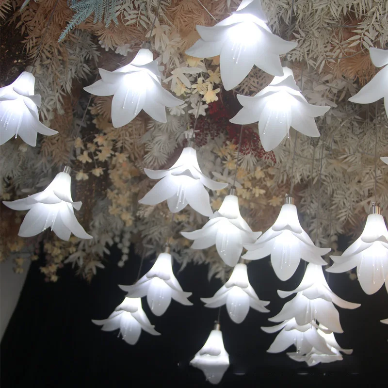 Lily string lights Mori wedding stage background decoration Yingbin District Road decoration new wedding ceiling glow.