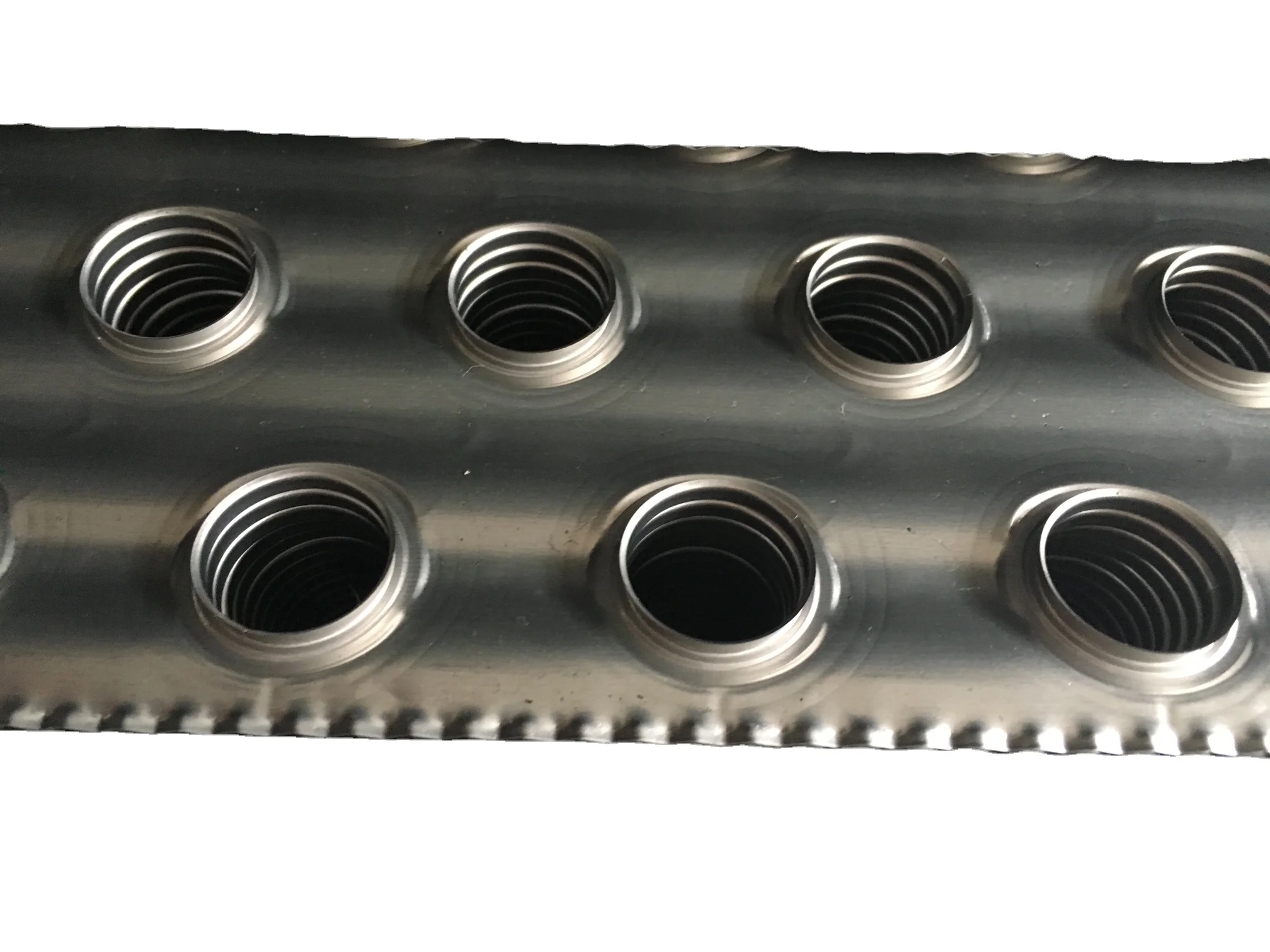 Custom 5/8 inch stainless steel tubes and fins for steam or hot water heat exchanger cooling coils, corrosion resistant