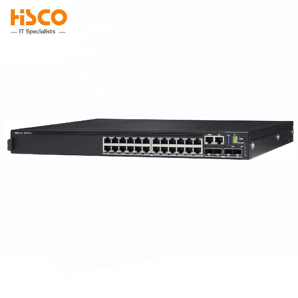 For Dell N3224P-ON Switch 1U, 24 ports 1G BASE-T RJ45 with 802.3at Type-2 30W PoE, four ports 10G SFP+ two 100G QSFP28 ports