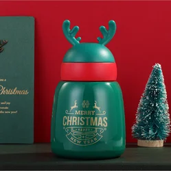 Big belly creative cute fun Christmas elk insulation Cup small cute pet antler water cup fall proof water bottle
