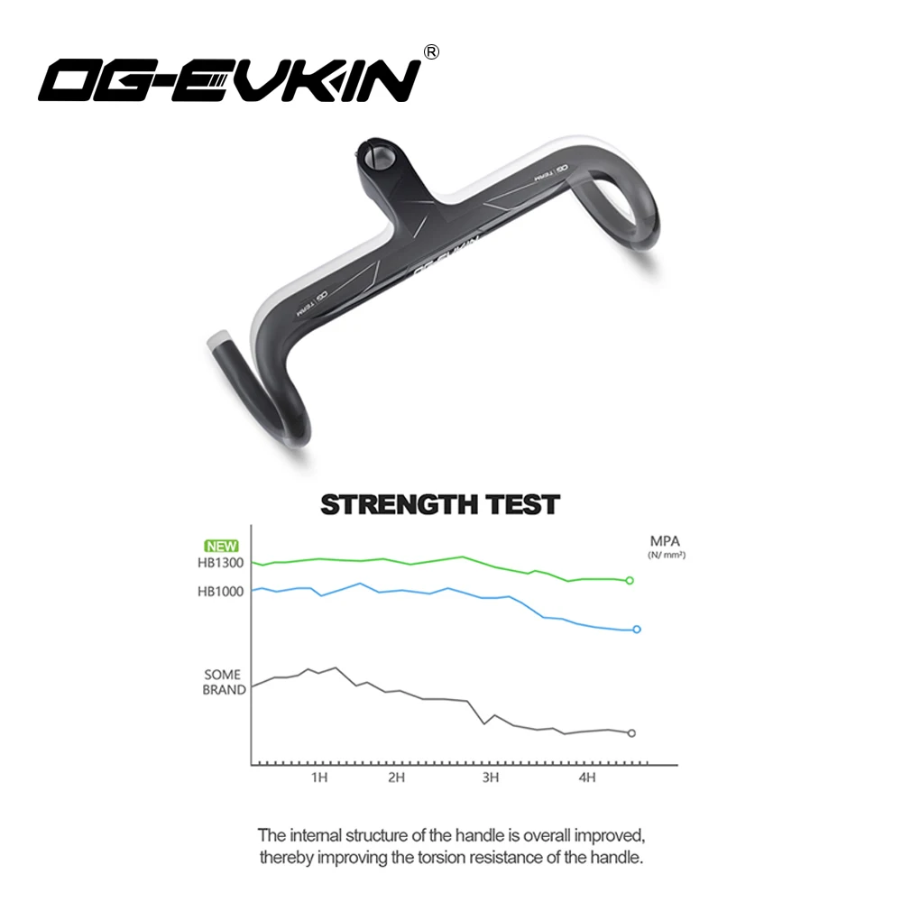 OG-EVKIN HB-1300 Carbon Road Bike Integrated Handlebar OD2 28.6/31.8mm Handlebars For Road Race Bicycles Handle Bar Bicycle Part