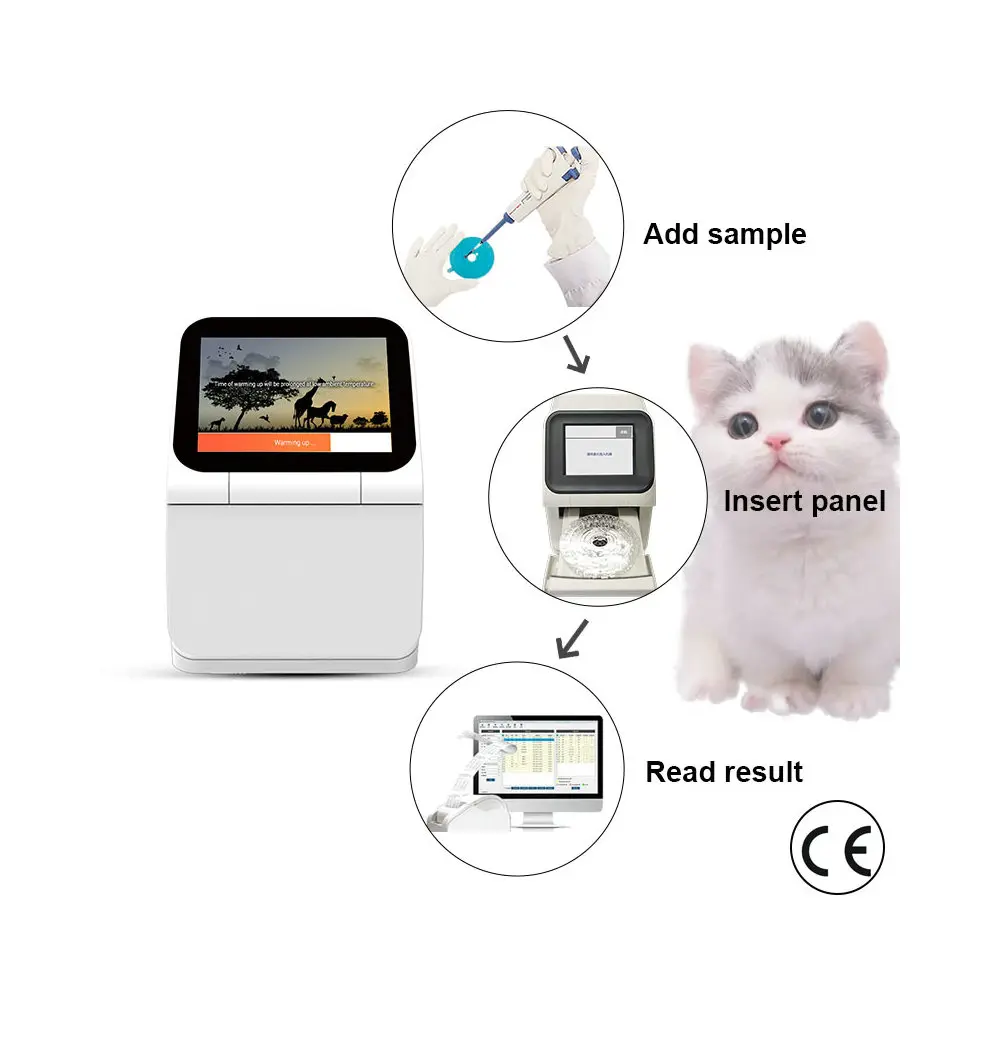 Manufacturer Sells Portable Veterinary Pet Automatic Dry Biochemical Animal Clinical Hematology Chemical Analyzer