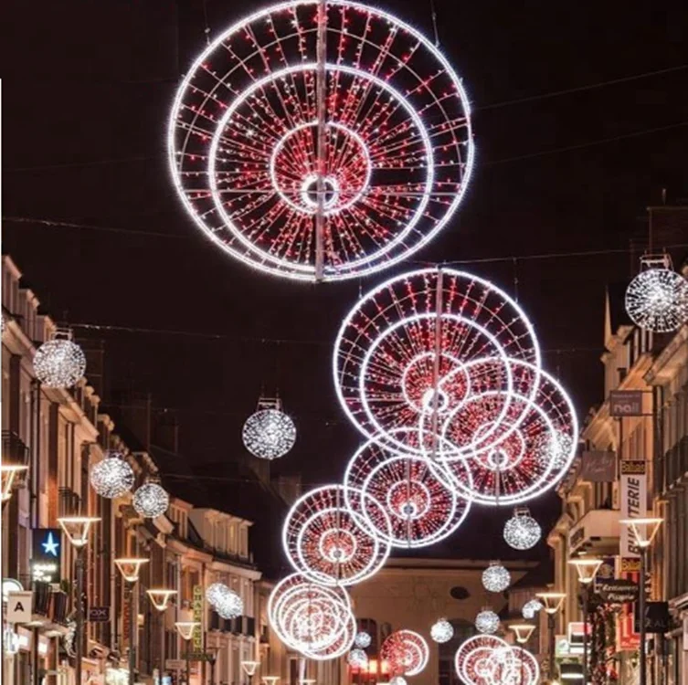 Outdoor street pole lights Holiday decoration christmas 2D led motif lights