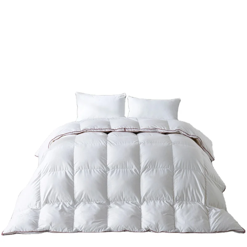 95% White Goose Down 100 Thread Count Satin Duvet for Home Use Winter Warm Double Bed Quilt Pure White 200*230cm 100% Cotton